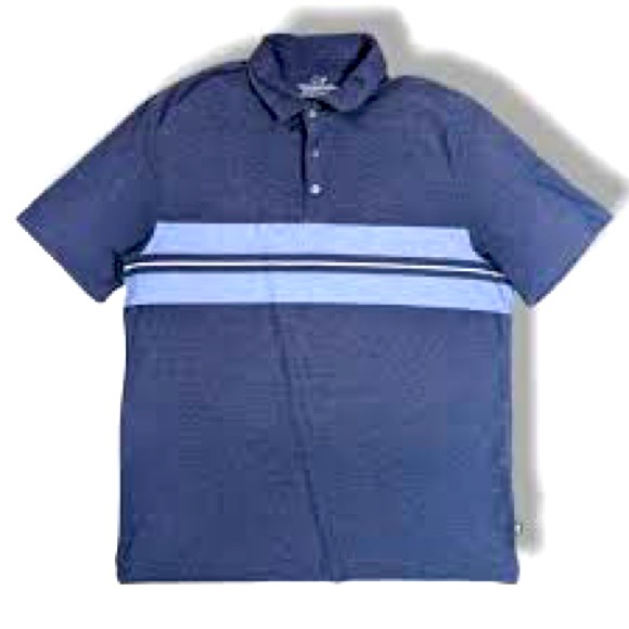 Vineyard Vines Men's  Edgartown Blue Stripe Polo Shirt, sz Large - Picture 1 of 13